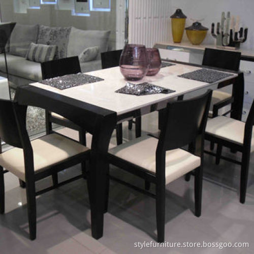 Dining Table and Chair with Wooden Frame